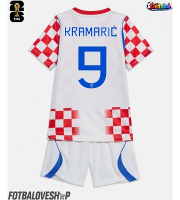 Chorvatsko Andrej Kramaric #9 Dětské Domácí Dres MS 2026 Krátký Rukáv (+ trenýrky)
